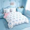 thumbnail image 2 of meiyoeat Blue Bowknot 7Pcs Queen Bedding For Kids Girls,Cute Ribbon Bows Bedding Comforter Set Queen For Bowtie Lovers,Reversible, 2 of 7