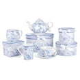 thumbnail image 3 of STP GOODS Blue Flowers Bone China Big Belly Mug in Gift Box 16.23 fl oz (480 ml) Floral Mug Coffee and Tea Mug for Latte Cocoa Chocolate, Blue and White Dinnerware, 3 of 7