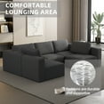 thumbnail image 5 of Modular Sectional Sofa Sleeper with Chaise Ottoman, Convertible U-Shaped Sofa Set, Space-Saving Comfortable Compressed Sponge Design, Dark Grey 5-Piece Arrangement for Living Room Flexibility, 5 of 9