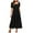 Black, variant on vigerkar Women's Summer Dresses 2025 Puff Sleeve Square Neck High Waist Smocked A-Line Flowy Loose Fit Midi Dress Red, L