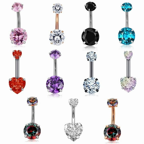 Racing Butterfly Heart Belly Button Ring Navel Piercing Ring Stainless Steel Belly Piercing Ring