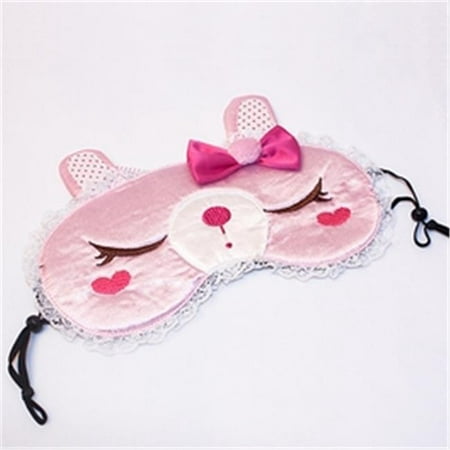 7.9 x 3.1 in. Pink Temptation - Embroidered Applique Eye Shade  Sleeping Mask Cover & Sleep Blinder