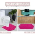 thumbnail image 6 of Home Weavers Waterford Collection 100% Cotton Non-Slip Bathroom Rug Set Machine Washable Toilet Lid Cover, U Shaped Contour, Bathroom Rug, Runner, Hot Pink Color 4 Piece Bath Rug set, 6 of 8