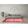 thumbnail image 3 of Ahgly Company Machine Washable Indoor Square Abstract Red Modern Area Rugs, 4' Square, 3 of 4
