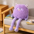 thumbnail image 6 of HEWANG Mon-ster Plush with Horn 20in Cute Face Mon-ster Stuffed Animal with Arm and Leg Stuffed Zippered Long Plush Toys for Kids, Adults (Purple), 6 of 8