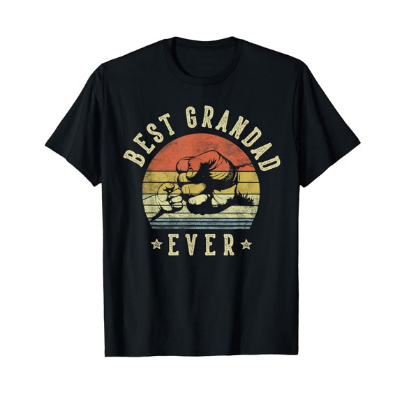 Best Grandad Ever - Retro Fist Bump Vintage Design Grandad T-Shirt