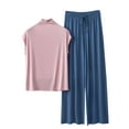thumbnail image 2 of Censtreet Womens Pajamas Sets 2 Piece Short Sleeve Sleepwear Tops and Long Pants Soft Pjs Lounge Set, 2 of 4