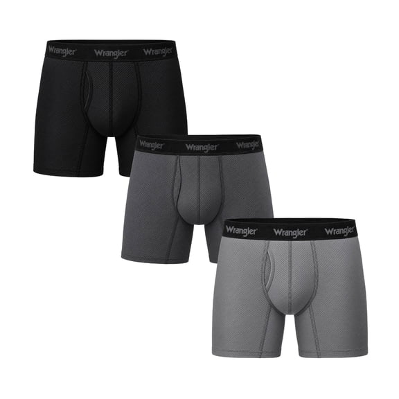 Wrangler Men's Tough Flex Mesh Boxer Brief, 3 Pack
