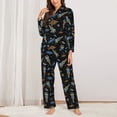 thumbnail image 2 of Fotbe Space Rockets Pattern Long Sleeve Pajama Set for Women,Sleepwear Set,2-piece Loungewear Set,Soft PJs Comfy Nightwear with Pockets -Medium, 2 of 7