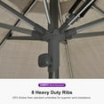 thumbnail image 5 of PURPLE LEAF 9 FT Semi-Auto Outdoor Market Patio Umbrella Sun Umbrellas with 8 Aluminum Sturdy Ribs for Backyard Deck Garden Pool, Gray Pole Beige Canopy, 5 of 9