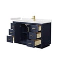 thumbnail image 3 of Wyndham Collection Miranda 54" Marble&Wood Single Bathroom Vanity in Blue/Gold, 3 of 6