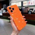 thumbnail image 3 of Compatible with iPhone 11 Pro Case 5.8 inch, Cute Neon Bright Color,Glitter Bling Thin Slim Shockproof Silicone Sparkly Case, Soft TPU Phone Case for Women Girl-Orange, 3 of 12