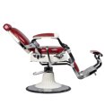 thumbnail image 6 of FRANKLIN Vintage Barber Chair, Reclining Heavy Duty Barber Chair, Crimson Seat White Frame, 6 of 7
