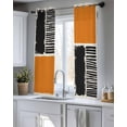thumbnail image 5 of Orange Black Sheer Curtains 45 Inch Length 2 Panels Set for Living Room/Bedroom, Farmhouse Striped Modern Abstract Art Kitchen Curtains Grommet Semi-Sheer Curtains Drapes Window Treatments 42"x45"x2, 5 of 7