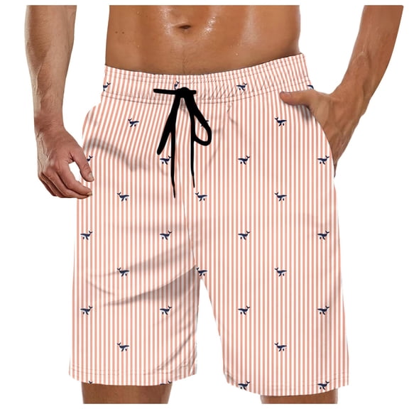 XFeng Men's 2 in 1 Swim Trunks, Print Board Shorts with Compression Liner, Quick Dry Beach Swim Shorts with Pockets