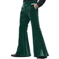 thumbnail image 2 of Joernso Men's Bell Bottom Velvet Pants Retro Style 70s Disco Outfit Casual Loose-Fit Party Street Flared Trousers for Daily Street Office Parties, 2 of 7