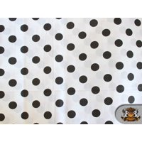 Polycotton Printed POLKA DOTS BLACK WHITE BACKGROUND Fabric / 60" Wide / Sold by the Yard