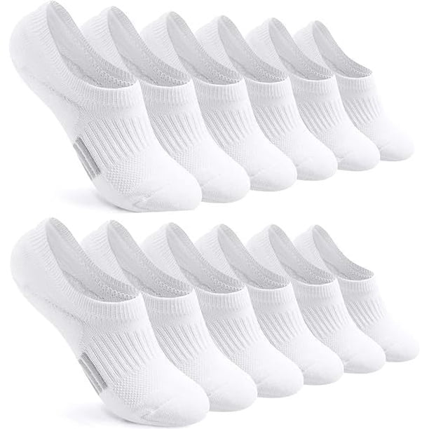 Xiao Hua 10 pares de calcetines invisibles para hombre, antideslizantes, de silicona, que absorben la humedad, de corte bajo, informales, blancos