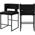 thumbnail image 1 of Tabouret de comptoir en velours Caleb, 1 of 27