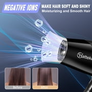 HATTEKER Portable Hair Dryer with Ion Technology – Foldable, 3 Temperature Settings, Fast & Gentle
