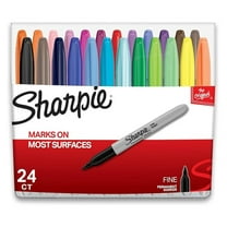 Permanent Markers, Fine Point, Assorted Colors, 24 Count
