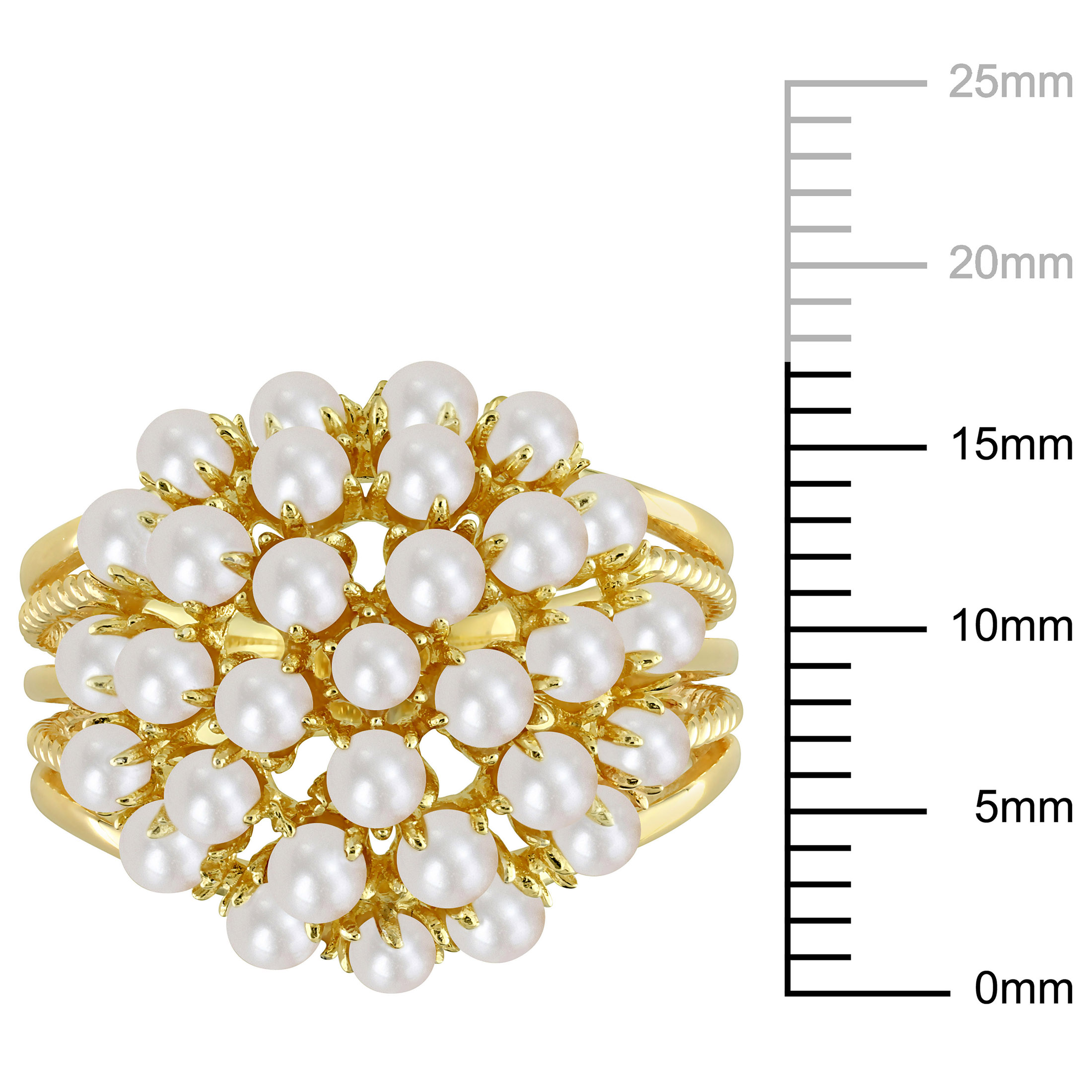 Everly Women's Cultured Pearl Yellow Gold Plated Ring