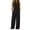 44#Black, variant on Linen Sets for Women 2 Piece Button Sleeveless Tank Tops with Wide Leg Pants Matching Set Casual Beach Outfits Pink M