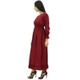 thumbnail image 2 of Bimba Robe Maxi Longue Décontractée en Coton pour Femme à Taille Smockée, 2 of 7