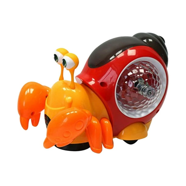 Juguete de les para bebés que caminan, a caminar con música y luces, a los bebés a gatear para fiestas, juguetes para niñas y niños , Cangrejo rojo Animal del Mar Rojo