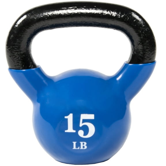 Everyday Essentials All Purpose Color Vinyl Coated Kettlebells, 10-50 lbs