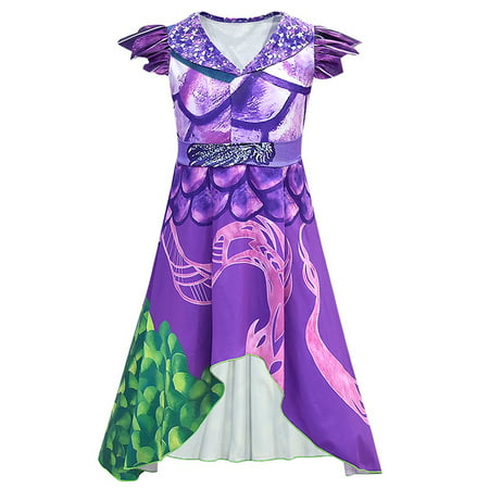 Audrey Dragon Mal Popular Musical Costume Cosplay Dress Girls Kids Party