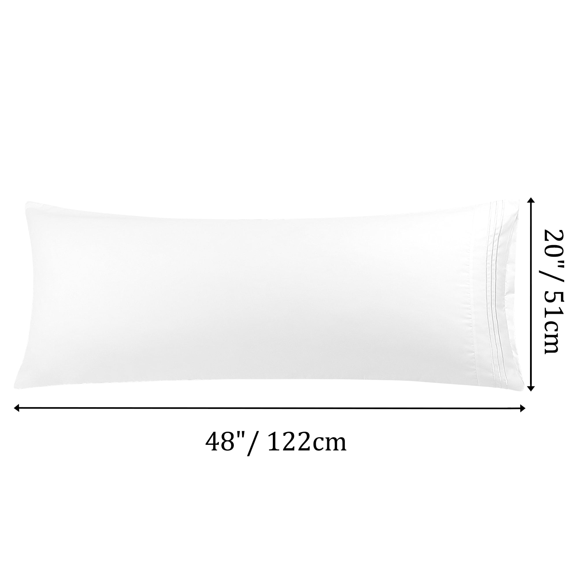 Unique Bargains Polyester Soft Zipper Closure Body Pillowcases 2 Pcs White 20"x48"