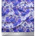 thumbnail image 1 of Soimoi Japan Crepe Satin Fabric Leaves & Lily Flower Print Fabric by the Yard 42 Inch Wide, 1 of 1