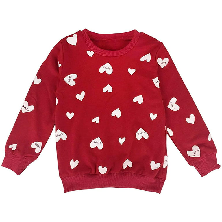Little Girls Clothes Toddler Long Sleeve Heart Print Hoodie Shirts Top +  Leggings Set