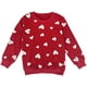 thumbnail image 3 of Conjunto de ropa para niñas pequeñas Conjunto de sudaderas con forro polar con estampado de corazón y conjunto de polainas 6-7 años 2 # Rojo Jormftte WRMH-1089-8, 3 of 5