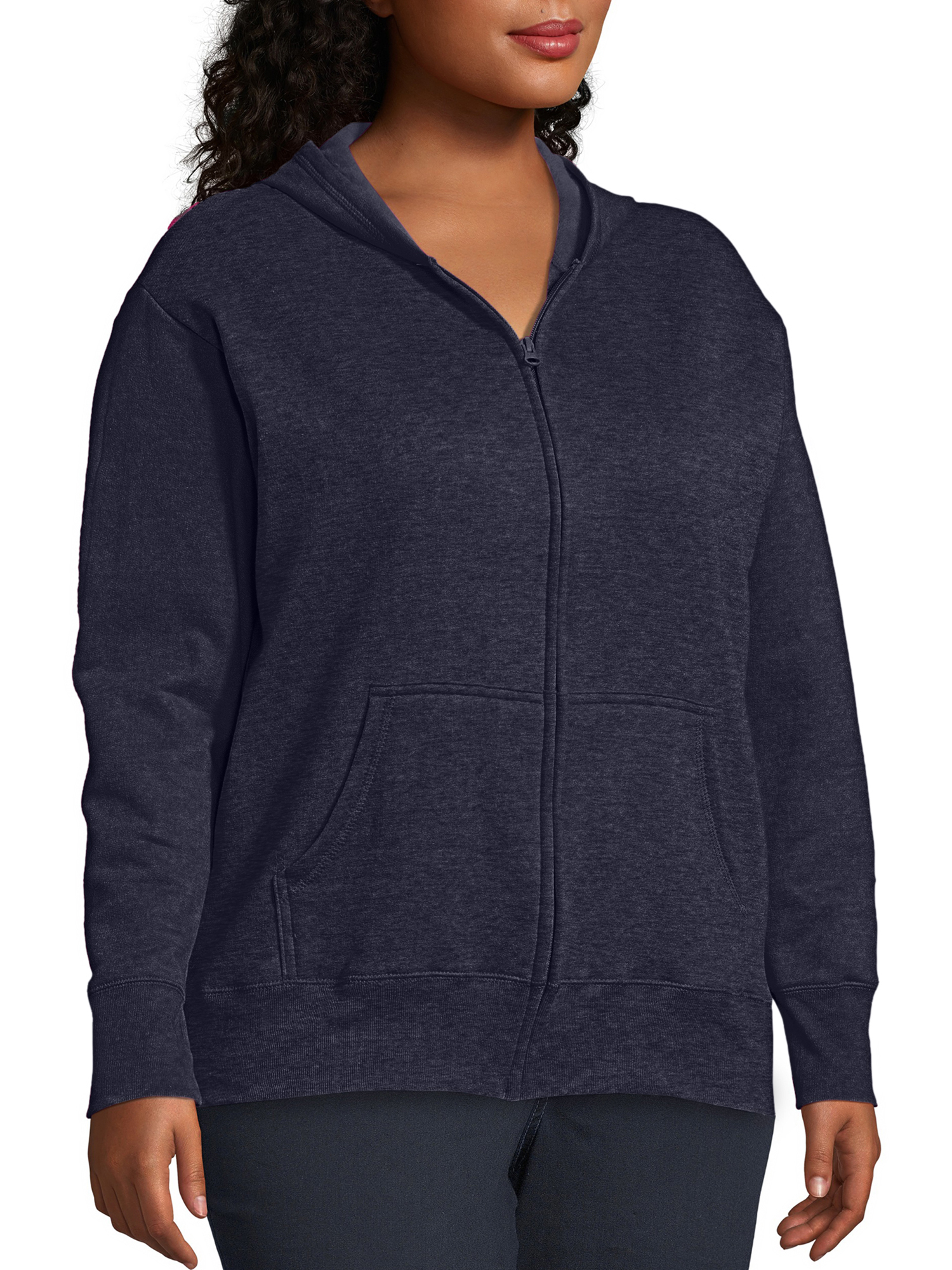 JMS by Hanes Women's Plus Size Fleece Zip Hood Jacket - image 4 of 6