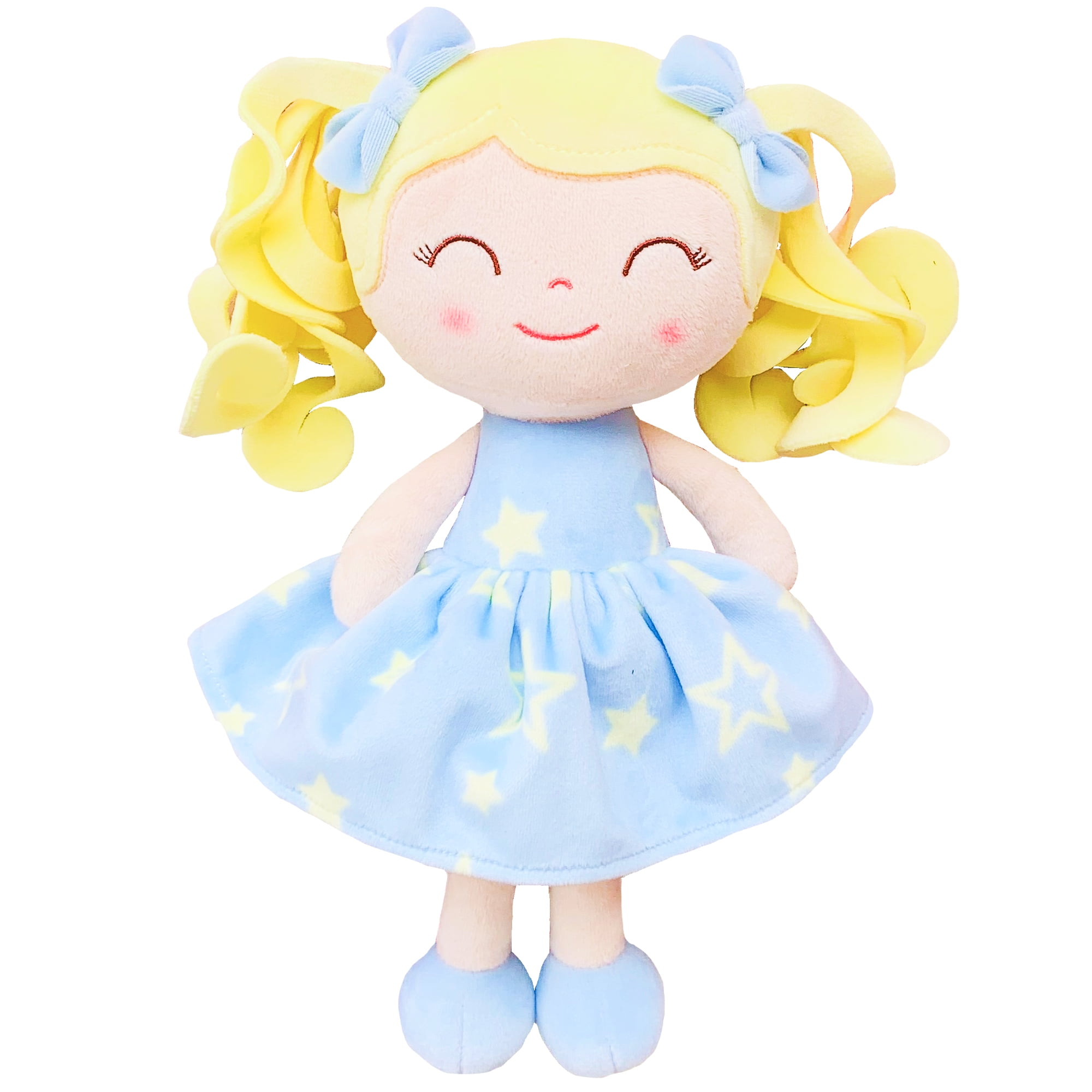 Gloveleya Baby Toy Plush Figure Curly Hair Dolls Soft Toys Blue Star