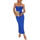 thumbnail image 1 of Vestido PRETTYGARDEN Maxi Azul Sin Tirantes con Nudo Frontal Talla L, 1 of 8