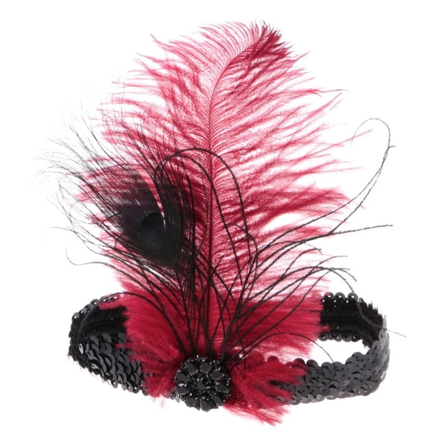 Diadema de , banda de lentejues, cristal de los años 20, gran elástico de , de estilo Charleston Zulema Diadema Flapper mujer