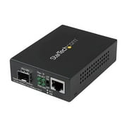 StarTech Gigabit Ethernet Fiber Media Converter with Open SFP Slot, Brown