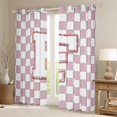 thumbnail image 2 of Castle Fairy Glitter Alphabet F Girl Blackout Curtains Set of 2 (52x84 Each),Geometric Grid Window Curtains,Pink White Curtains and Drapes,Ultra Soft Home Decor, 2 of 6