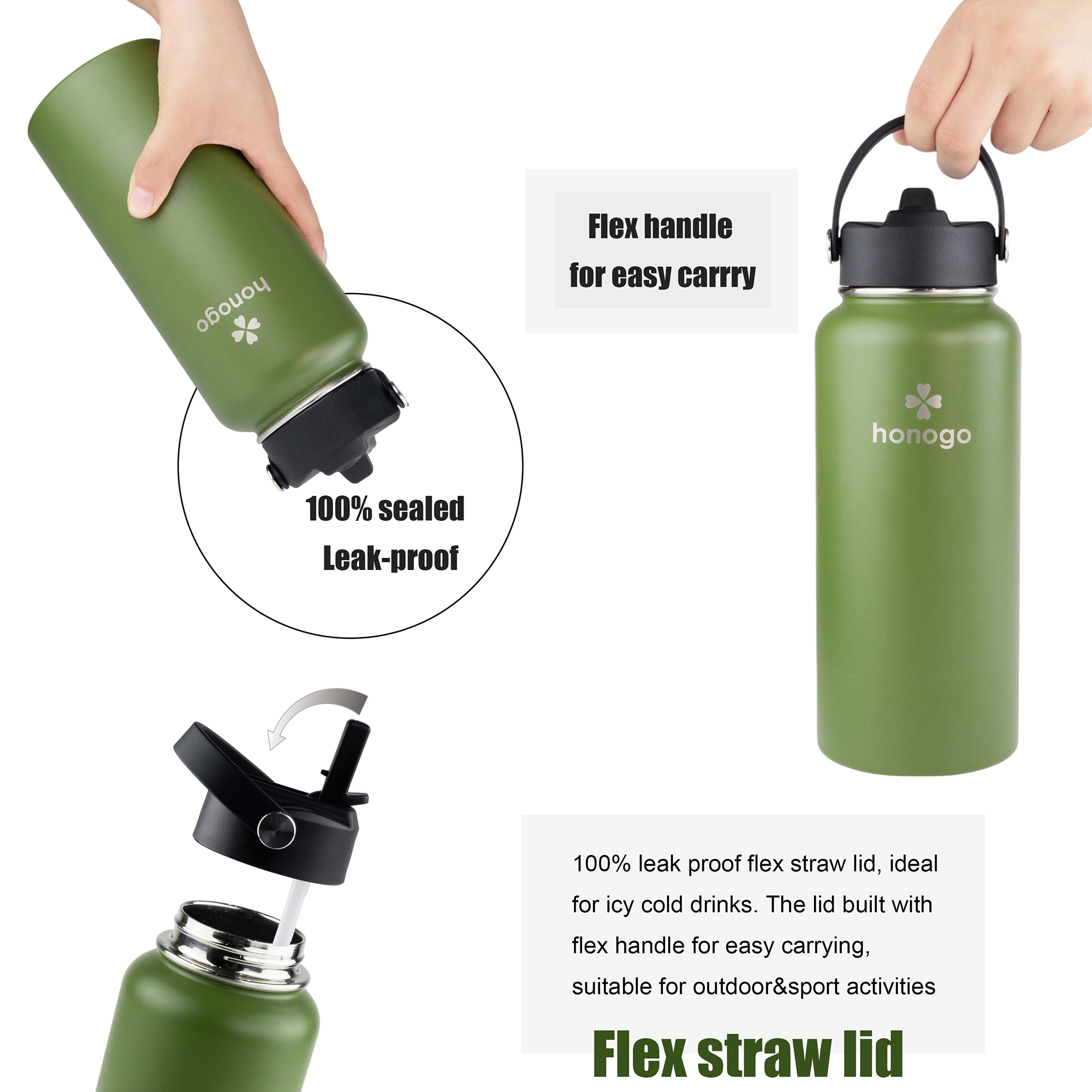 Honogo 32 oz Vacuum Insulated Water Bottle photo 4