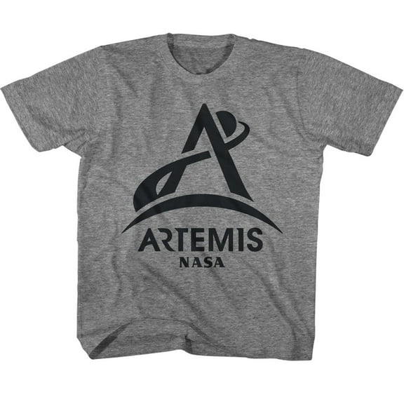 NASA Artemis Program Logo Graphite Heather Youth T-Shirt M (10-12)