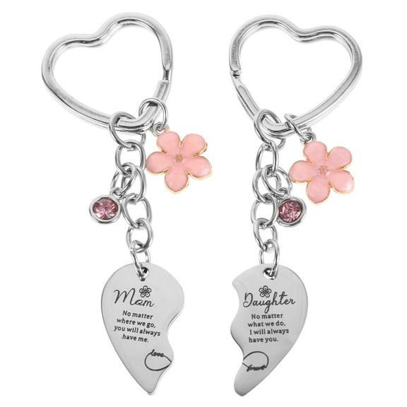 Matching Heart Keychains for Family Made of Stainless Steel Ideal for Car Keys and Bag Charms 1 Pair