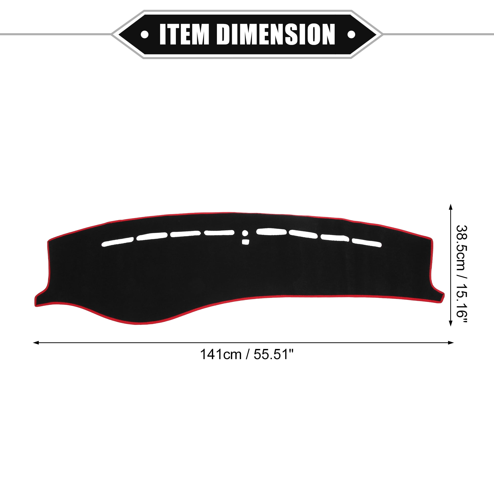 Dashboard Cover for Hyundai Sonata 2002-2005 Non-slip Polyester Black Red Dash Cover Mat Protector Cover