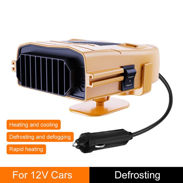 Calentador de coche de 12 V descongelador ventilador de refrigeración de calefacción de 150 W (tablero amarillo) Likrtyny Accesorios para autos y motos