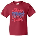 thumbnail image 3 of Inktastic 4th of July Stars Stripes and Sass Blue and Red Stars Youth T-Shirt, 3 of 5