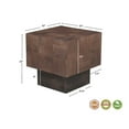 thumbnail image 2 of Square Solid Wood End Table Mango Wood Dark Brown Top with Dark Base, 2 of 6