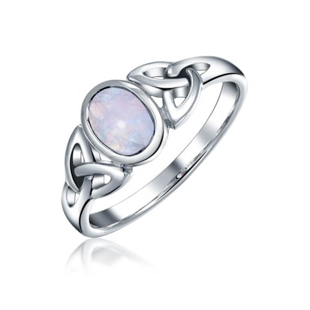 - Open Celtic Trinity Knot Triquetra Thin Band Endless Moonstone 925 Sterling Silver Ring