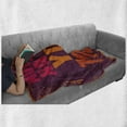 thumbnail image 6 of Abstract Soft Flannel Fleece Throw Blanket, Grunge Style Vintage Design with Monday Hates You Too Wording Art Print, Cozy Plush for Indoor and Outdoor Use, 50" x 60", Orange and Purple, by Ambesonne, 6 of 6